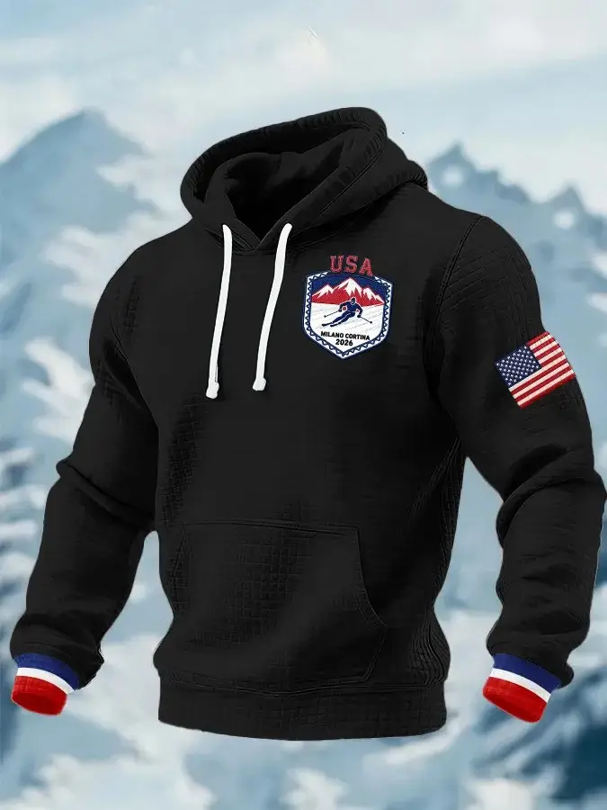 Team USA Milano Cortina Hoodie USA Snow Skiing 2026 Winter Olympics Outfit for Game Day
