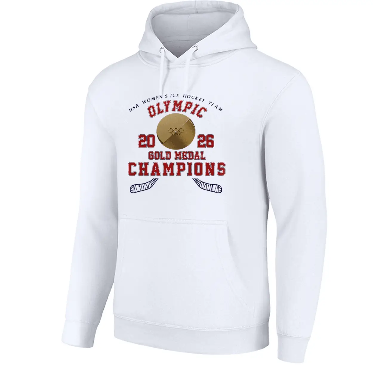 Team USA Women’s Ice Hockey Winter Olympic Merch 2026 Gold Medal Champions Hoodie For Sale Team USA Women’s Ice Hockey Winter Olympic Merch 2026 Gold Medal Champions Hoodie For Sale - Image 1