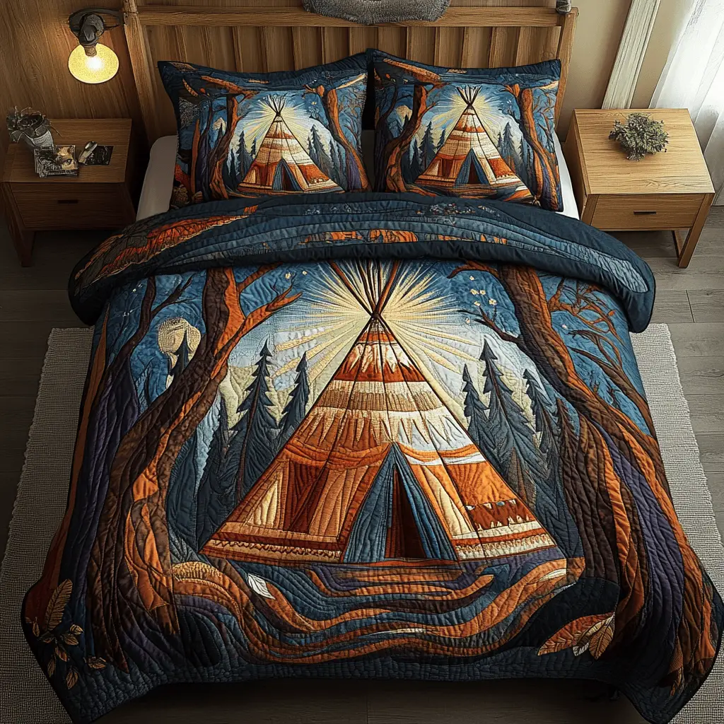 Teepee Nights Quilted Bedding Set Trendy Bedding Set for Bedroom Makeover