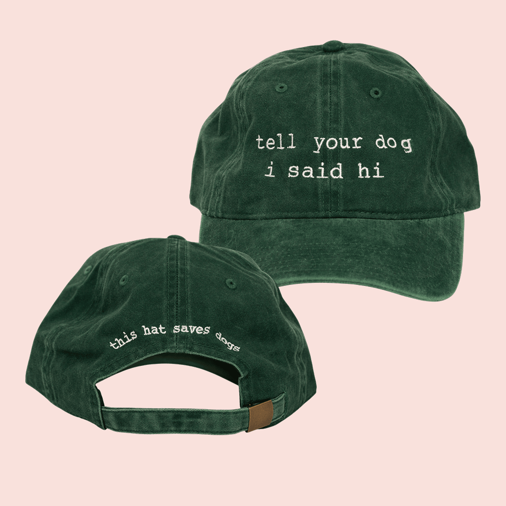 Tell Your Dog I Said Hi Merch Logo Vintage Hat Embroidered Gifts For Dog Lovers For Him Her