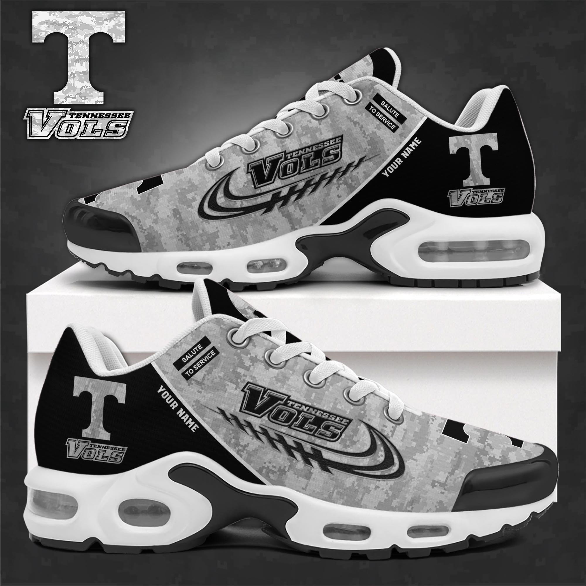 Tennessee Volunteers Shoes 2026 Version Custom Name, Camouflage Shoes Ph585
