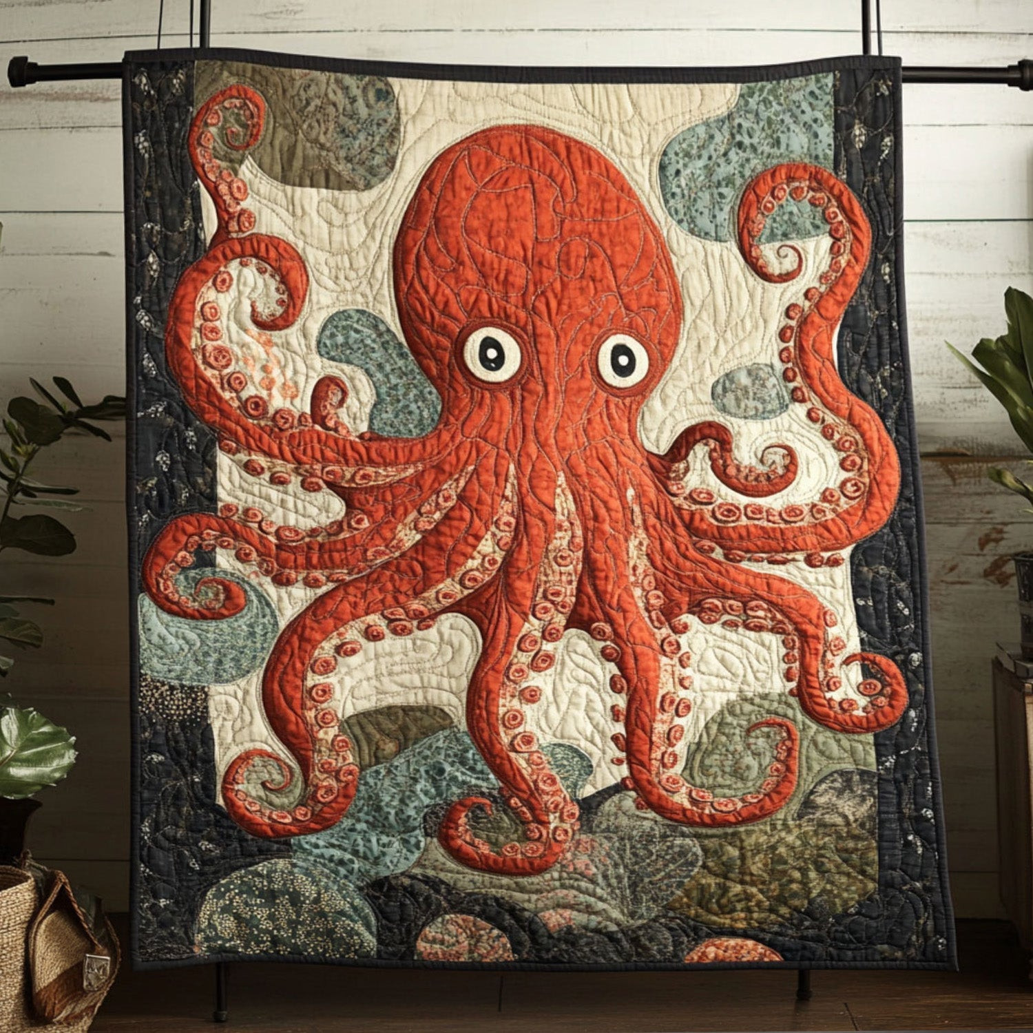 Tentacle Beauty Quilted Blanket Christmas Room Decor Gifts For Octopus Lovers Tentacle Beauty Quilted Blanket Christmas Room Decor Gifts For Octopus Lovers - Image 1