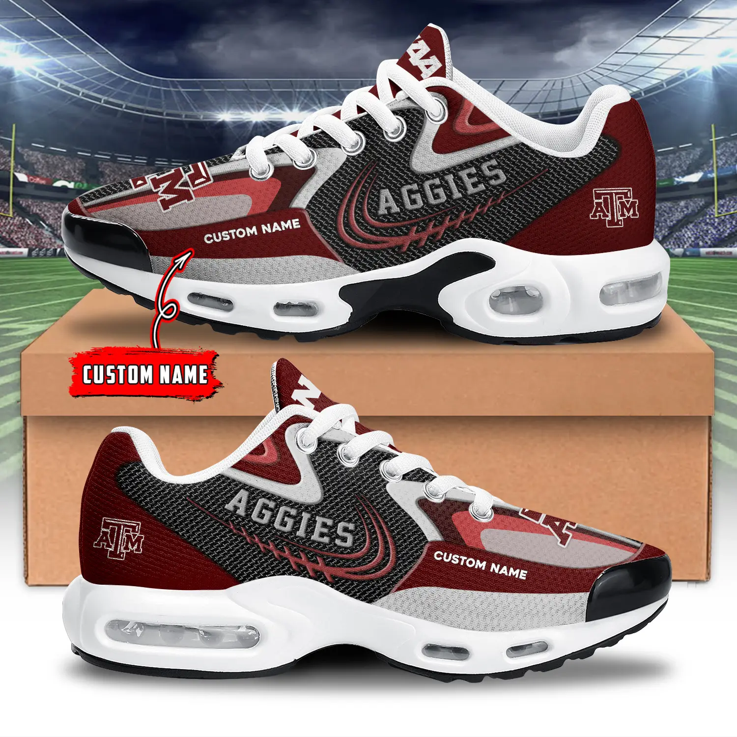 Texas A&M Aggies Air Max Plus Shoes Sneakers For Men And Women