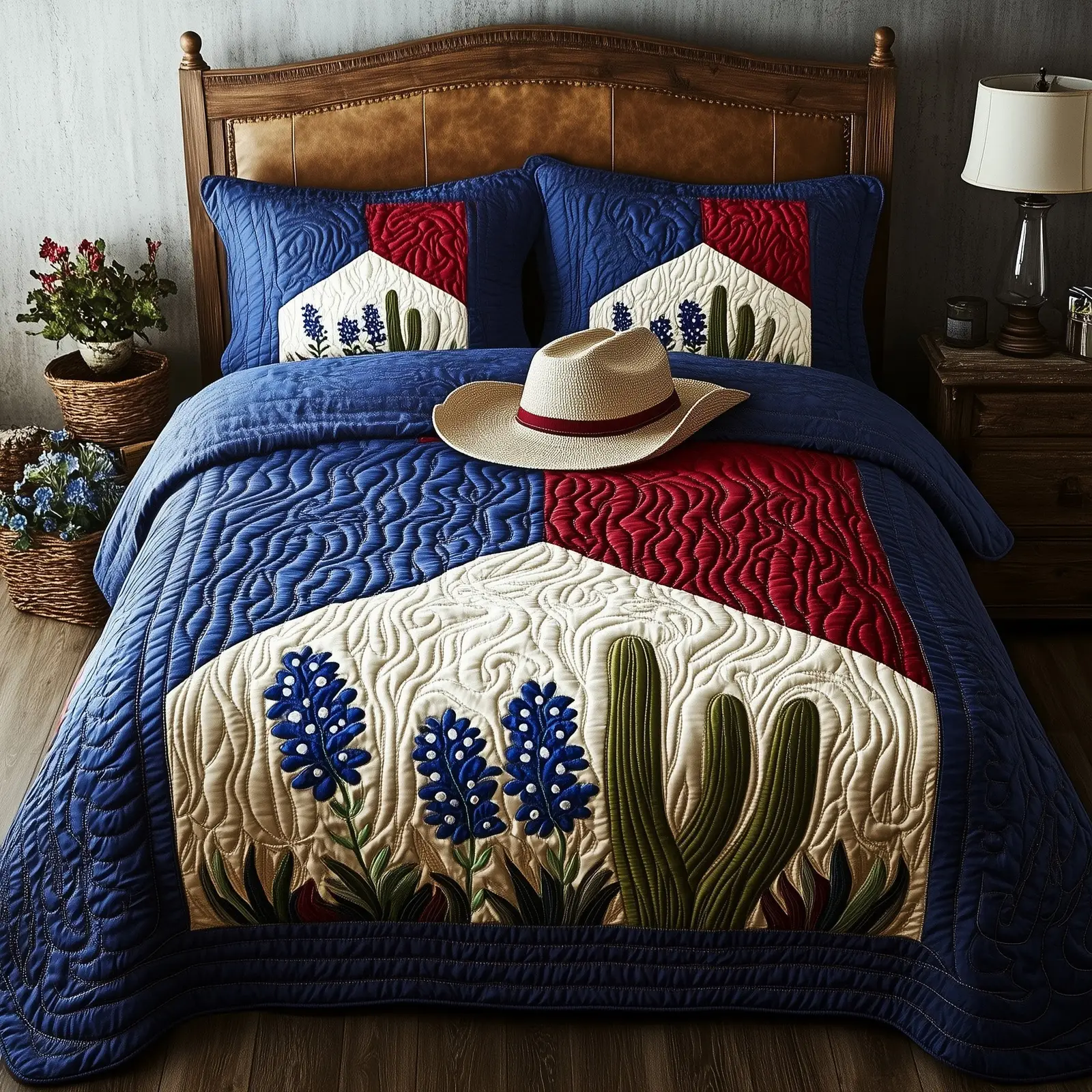 Texas Pride  Quilted Bedding Set Best Luxury Sheets Birthday Gifts For Mom