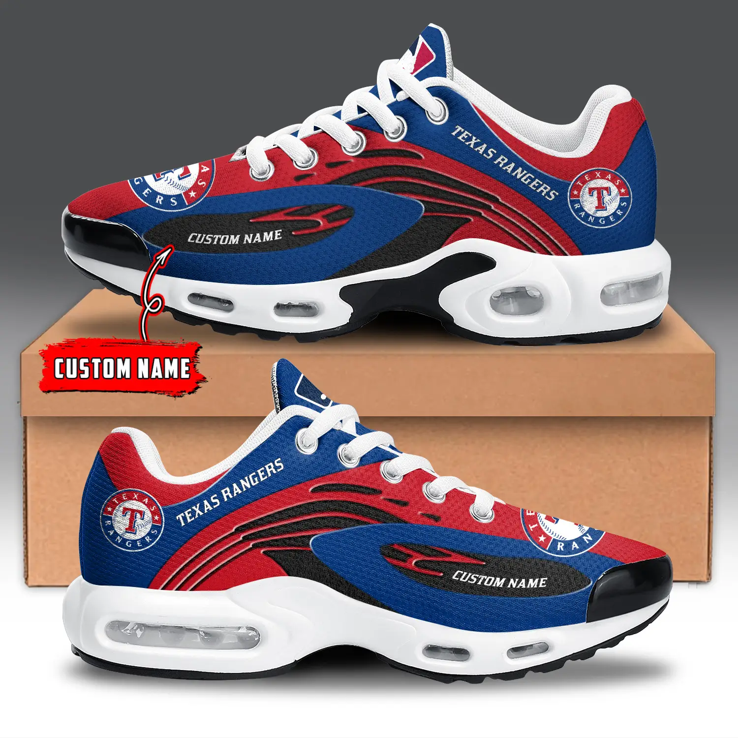 Texas Rangers Air Max Plus Shoes Sneakers For Men And Women Texas Rangers Air Max Plus Shoes Sneakers For Men And Women - Image 1