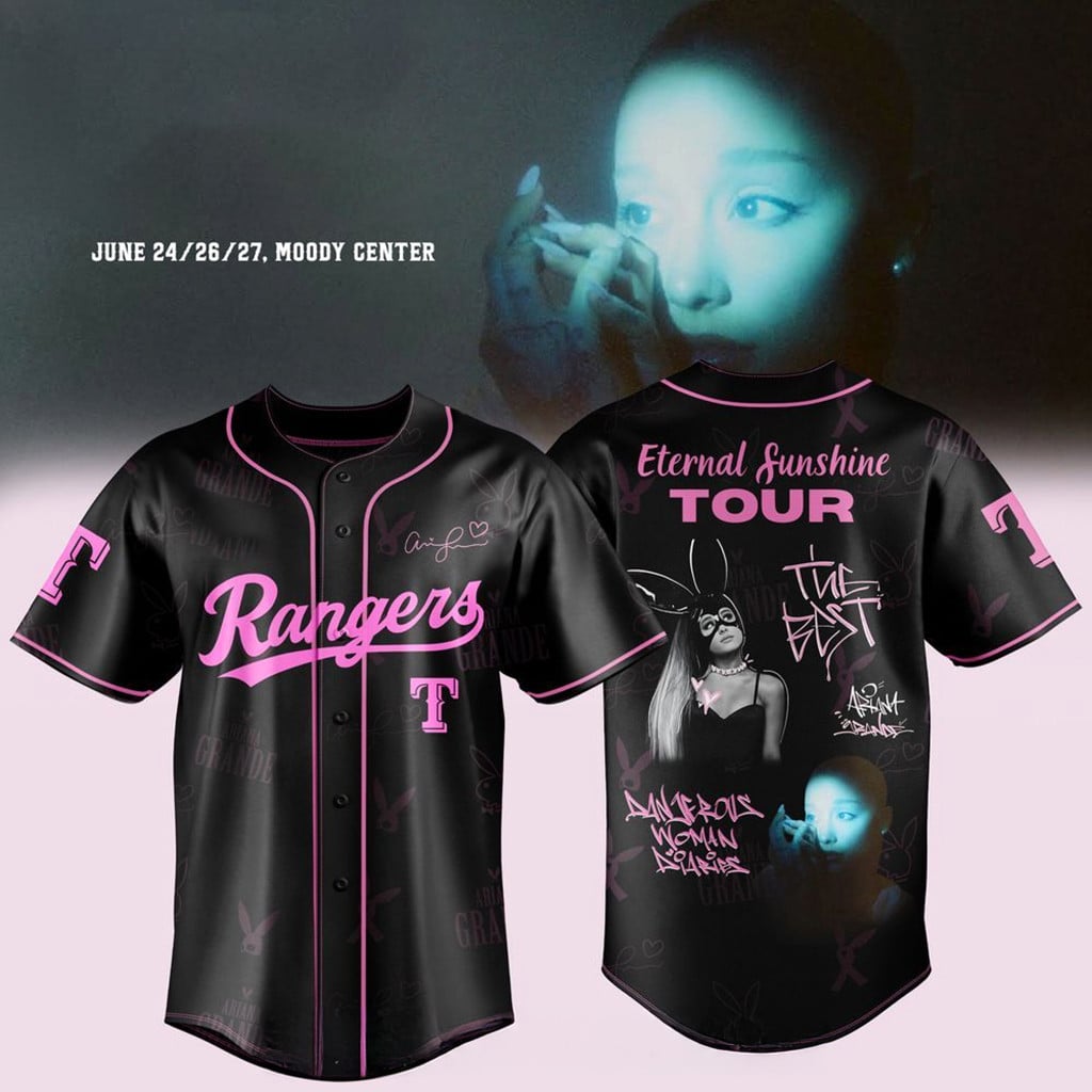 Texas Rangers X Ariana Grande Eternal Sunshine Tour 2026 Jersey Rangers Merch Gifts For Him