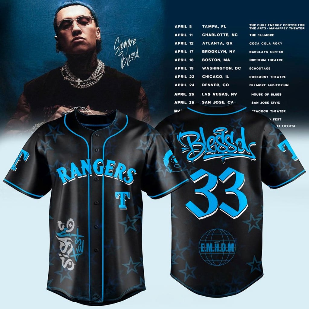 Texas Rangers x Blessd El Mejor Hombre Del Mundo Tour 2026 Jersey Rangers Merch Fan Gifts