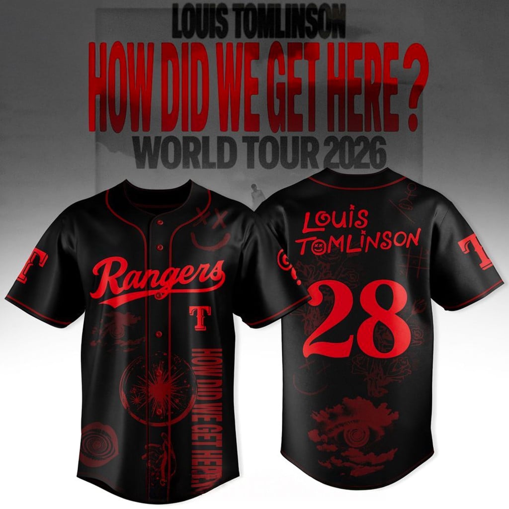 Texas Rangers X Louis Tomlinson How Did We Get Here World Tour 2026 Jersey Rangers Merch
