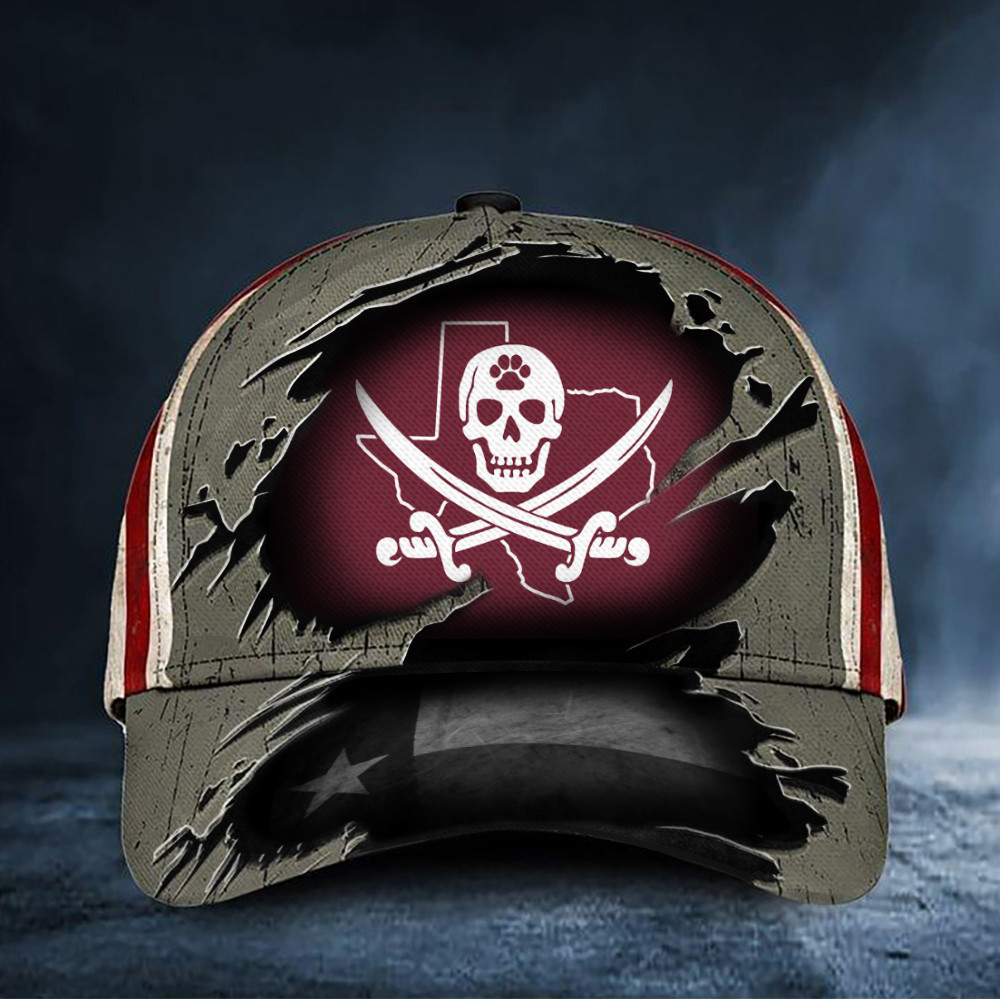 Texas State Bulldog Pirate American Flag Hat Emanuel Wynn Flag Hat Merch