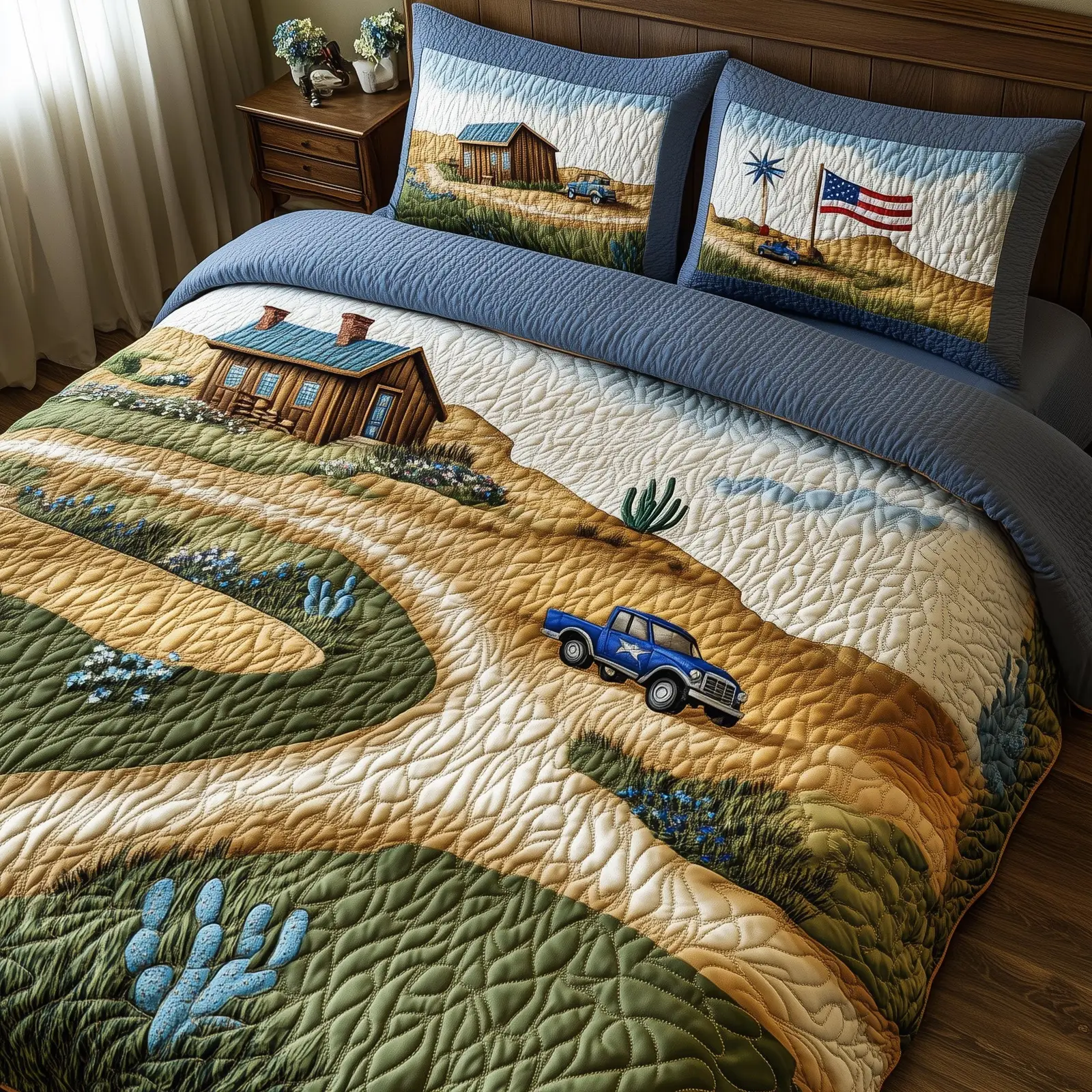 Texas Wild Spirit Quilted Bedding Set Best Luxury Sheets 4Th Of July Party Gifts Texas Wild Spirit Quilted Bedding Set Best Luxury Sheets 4Th Of July Party Gifts - Image 1