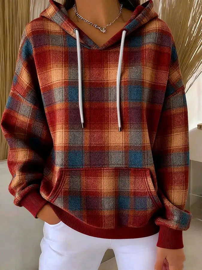 Thanksgiving Plaid Autumn And Winter Hoodie Cool Thanksgiving Merch Gift Ideas