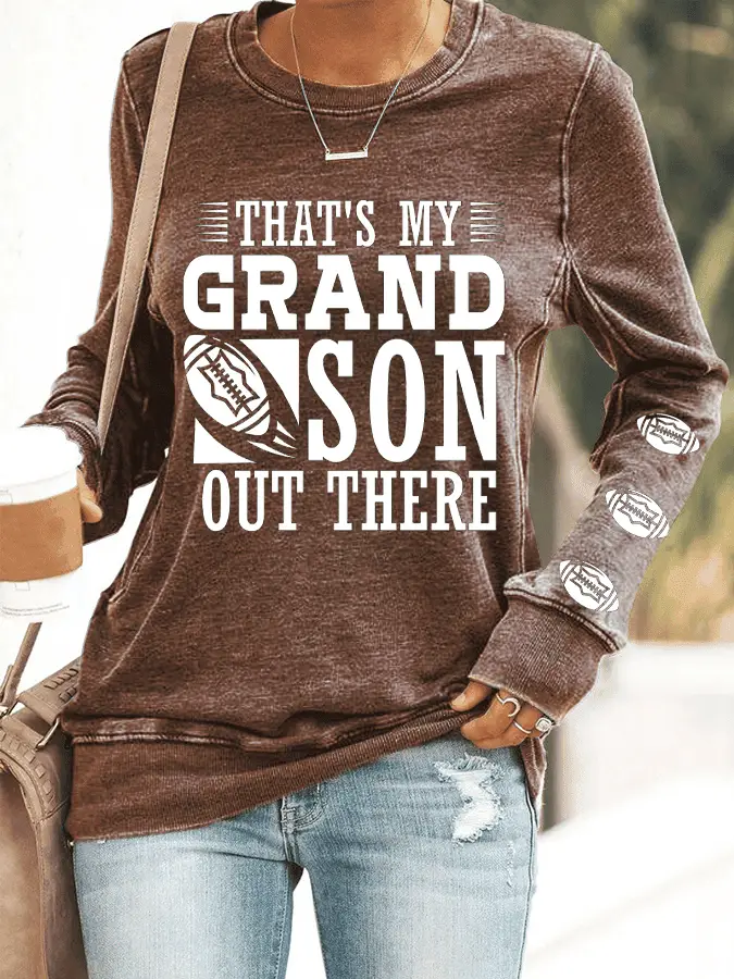 That's My Grandson Out There Sweatshirt Funny Clothing Football Present Ideas That's My Grandson Out There Sweatshirt Funny Clothing Football Present Ideas - Image 1