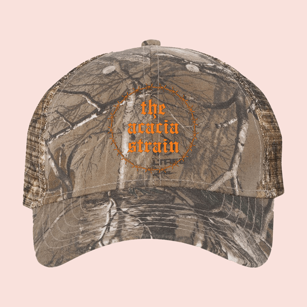 The Acacia Strain Merch Barbed Wire Camo Trucker Hat Camouflage Cap Gifts For Fans