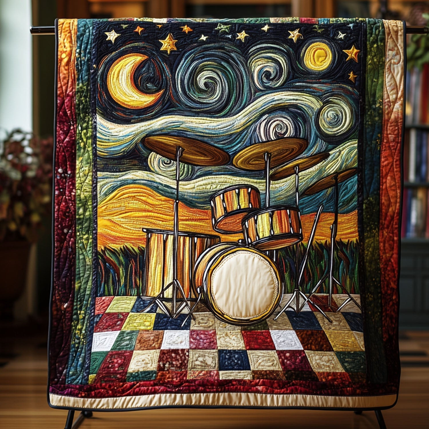 The Beat Goes On Quilted Blanket Best Couch Throw Blanket Xmas Gifts For Drummers The Beat Goes On Quilted Blanket Best Couch Throw Blanket Xmas Gifts For Drummers - Image 1