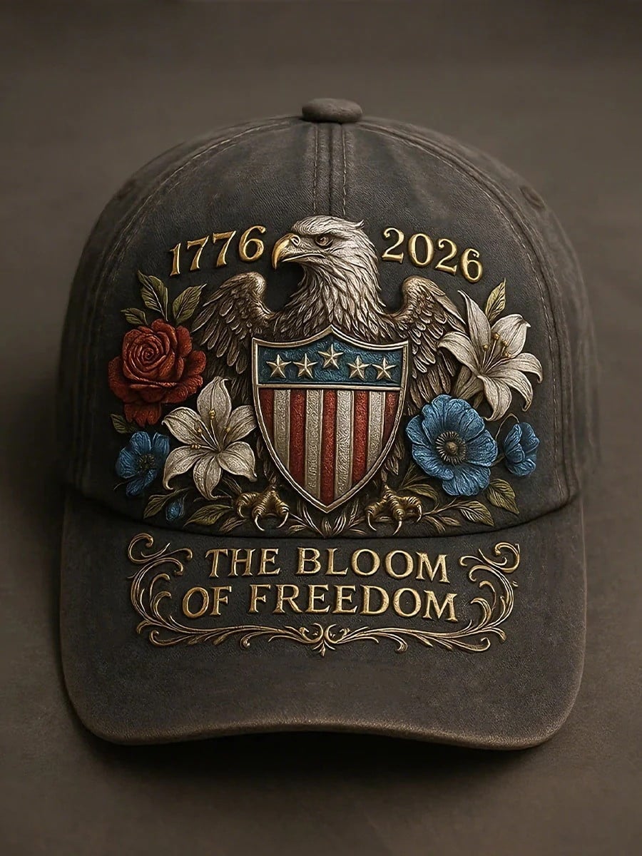 The Bloom Of Freedom 1776 2026 Eagle Baseball Hat 250th Anniversary Patriotic USA Cap Gift The Bloom Of Freedom 1776 2026 Eagle Baseball Hat 250th Anniversary Patriotic USA Cap Gift - Image 1