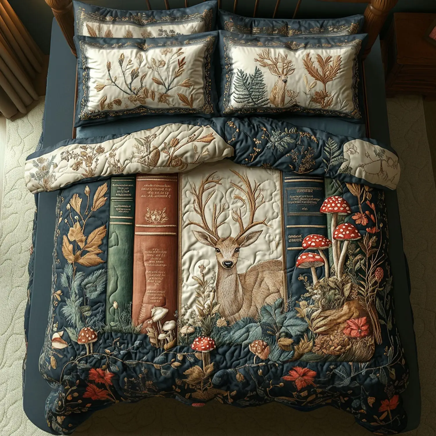 The Book Nook Quilted Bedding Set Comfy Bedding Set That Adds Style and Warmth The Book Nook Quilted Bedding Set Comfy Bedding Set That Adds Style and Warmth - Image 1