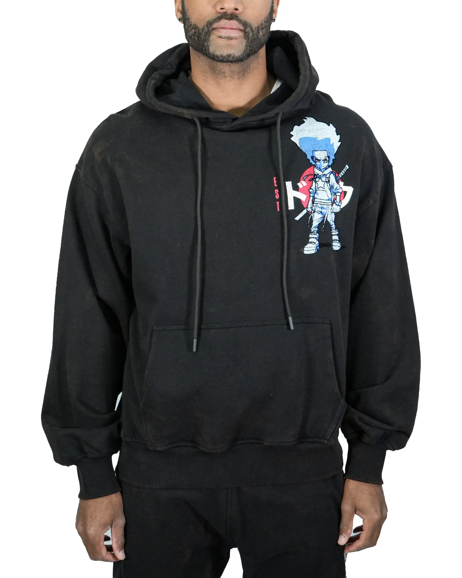 The Boondocks Merch Hoodie Huey Samurai Warrior Apparel Unique For Anime Fans