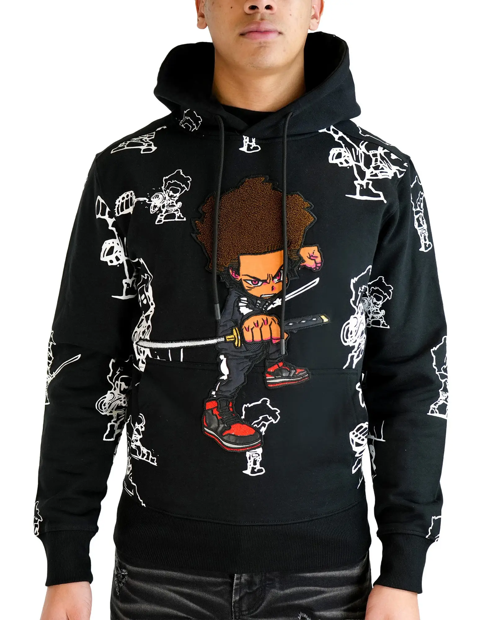 The Boondocks Merch Hoodie Ninja Huey Chenille Apparel Unique Gift For Husband
