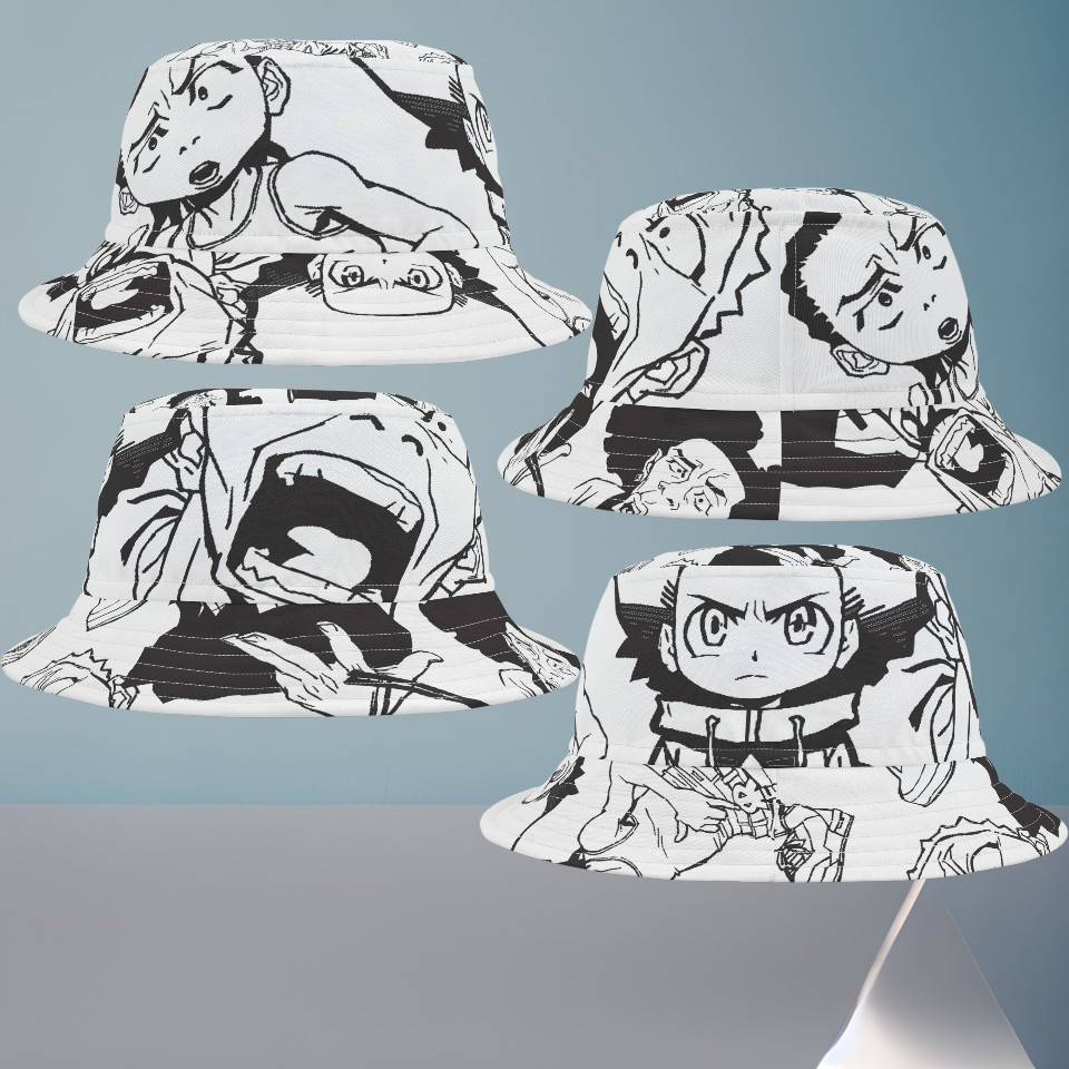 The Boondocks Merch White Bucket Cute Anime Fashion Ball Cap Gift For Brother