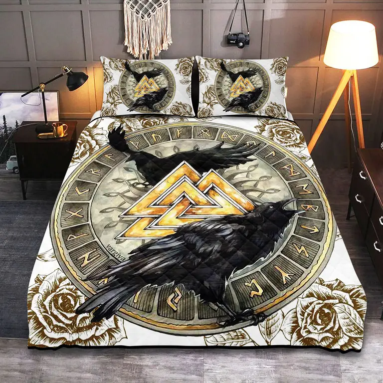 The Children Of Odin Viking Quilted Bedding Set Holiday Bedroom Decor Gift For Mom