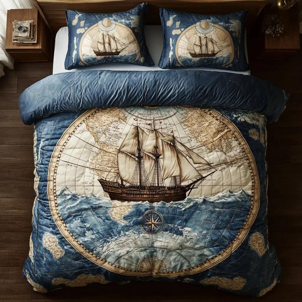 The Compass Call Quilted Bedding Set Duvet Cover Bedspread Best Gifts Bedroom Decorative