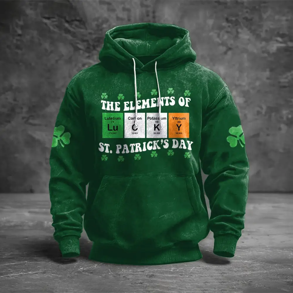 The Elements Of St Patrick's Day Hoodie Saint Patrick's Day Hooded Sweatshirt Gift For Him