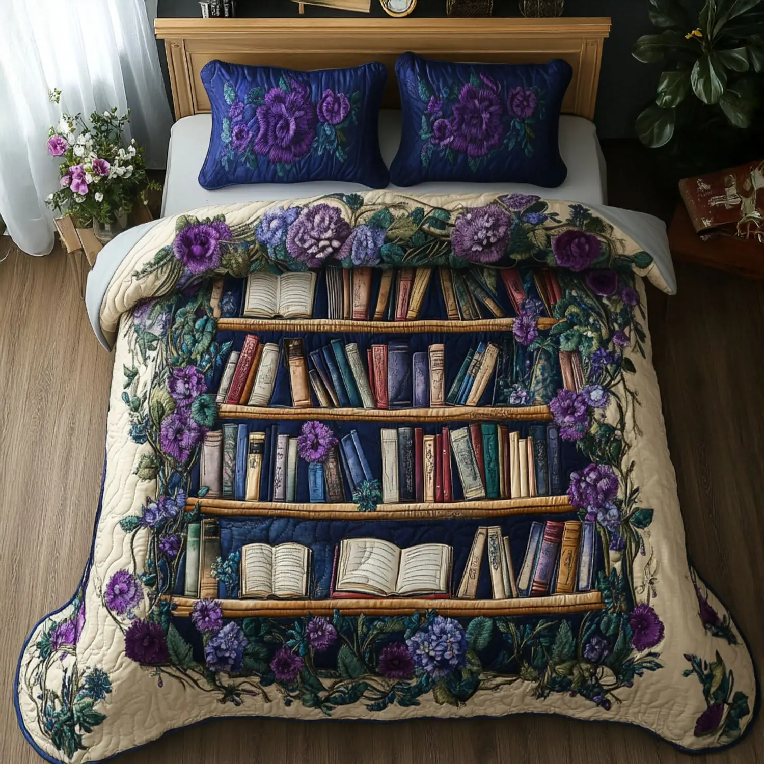 The Enchanted Library Quilted Bedding Set Best Christmas Duvet Sets Novelty Book Gifts The Enchanted Library Quilted Bedding Set Best Christmas Duvet Sets Novelty Book Gifts - Image 1