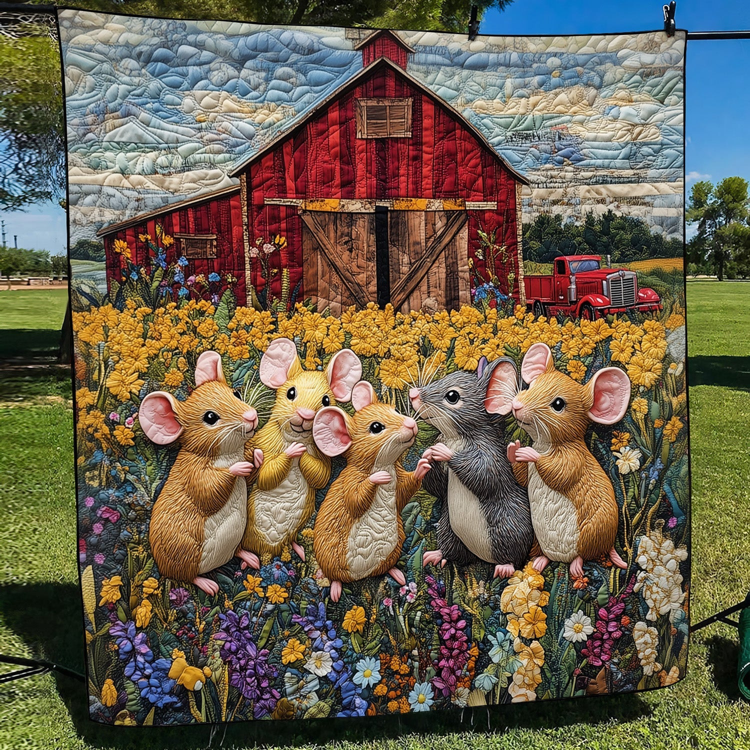 The Fanciful Flock Quilted Blanket Xmas Holiday Best House Warming Gift