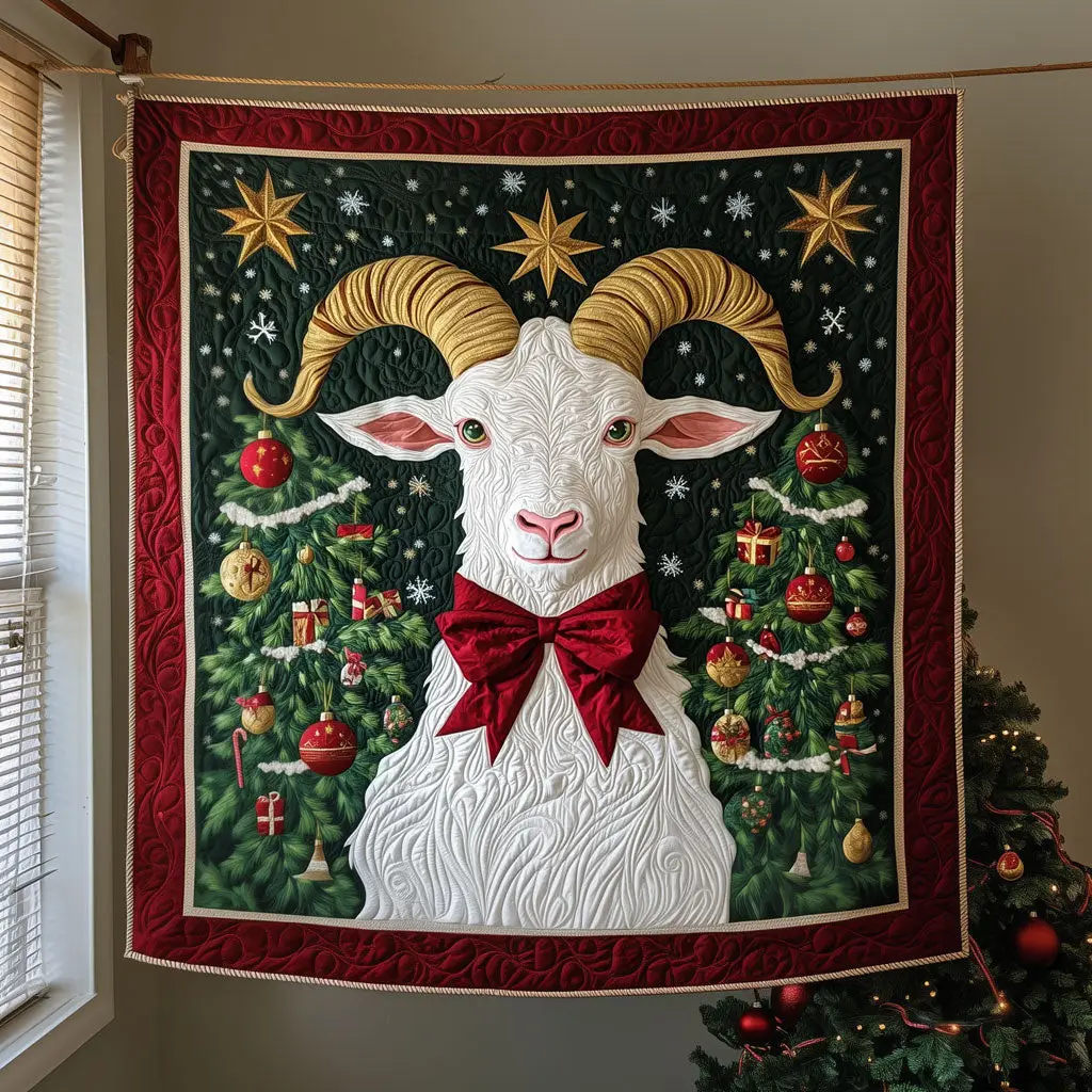 The Festive Bow Goat Quilt Home Essential Gift Cozy Quilt Blanket