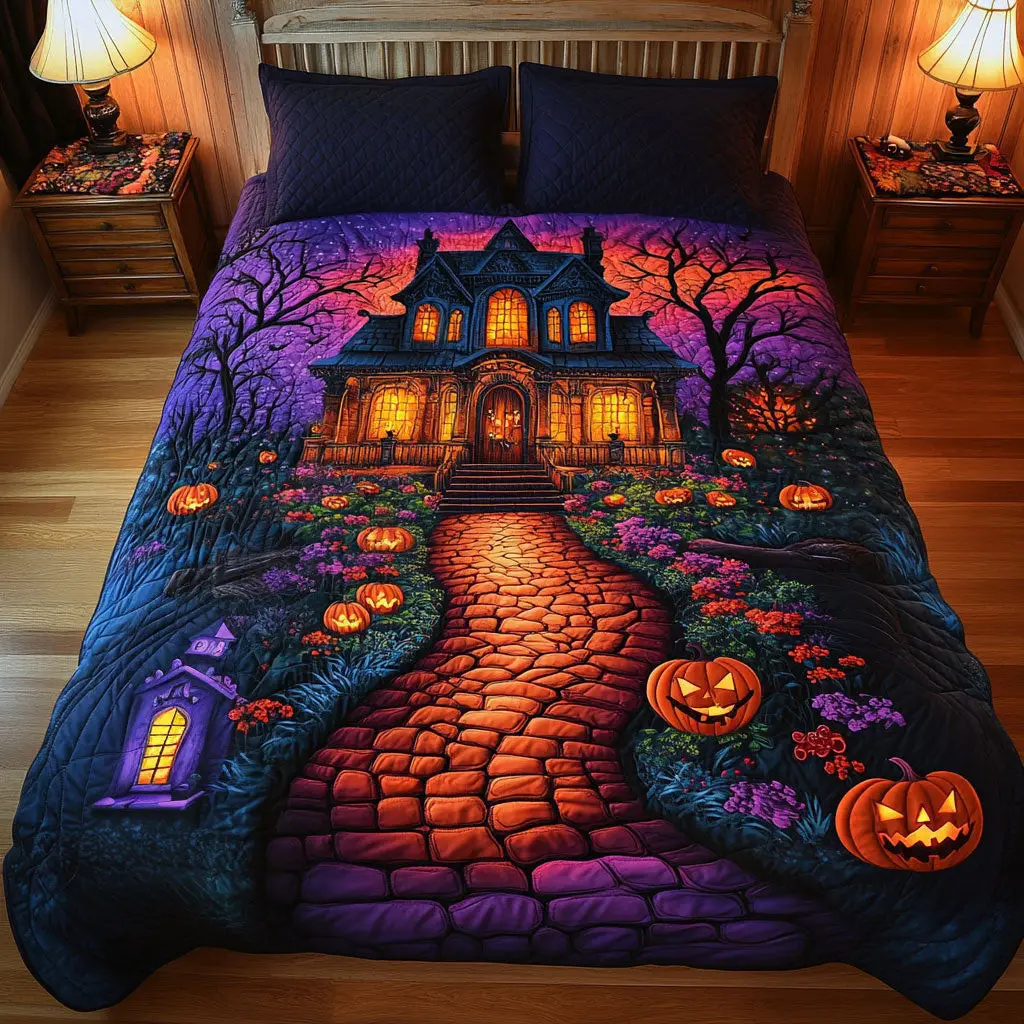 The Grinning Path Quilted Bedding Set Duvet Cover Bedspread Best Gifts For Couples