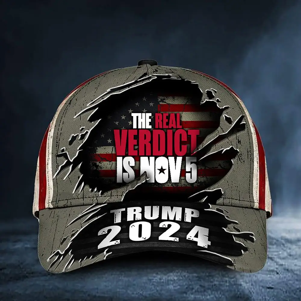The Real Verdict Is Nov 5 Trump 2024 Hat Free Donald Trump Patriotic Hat Gifts For Father