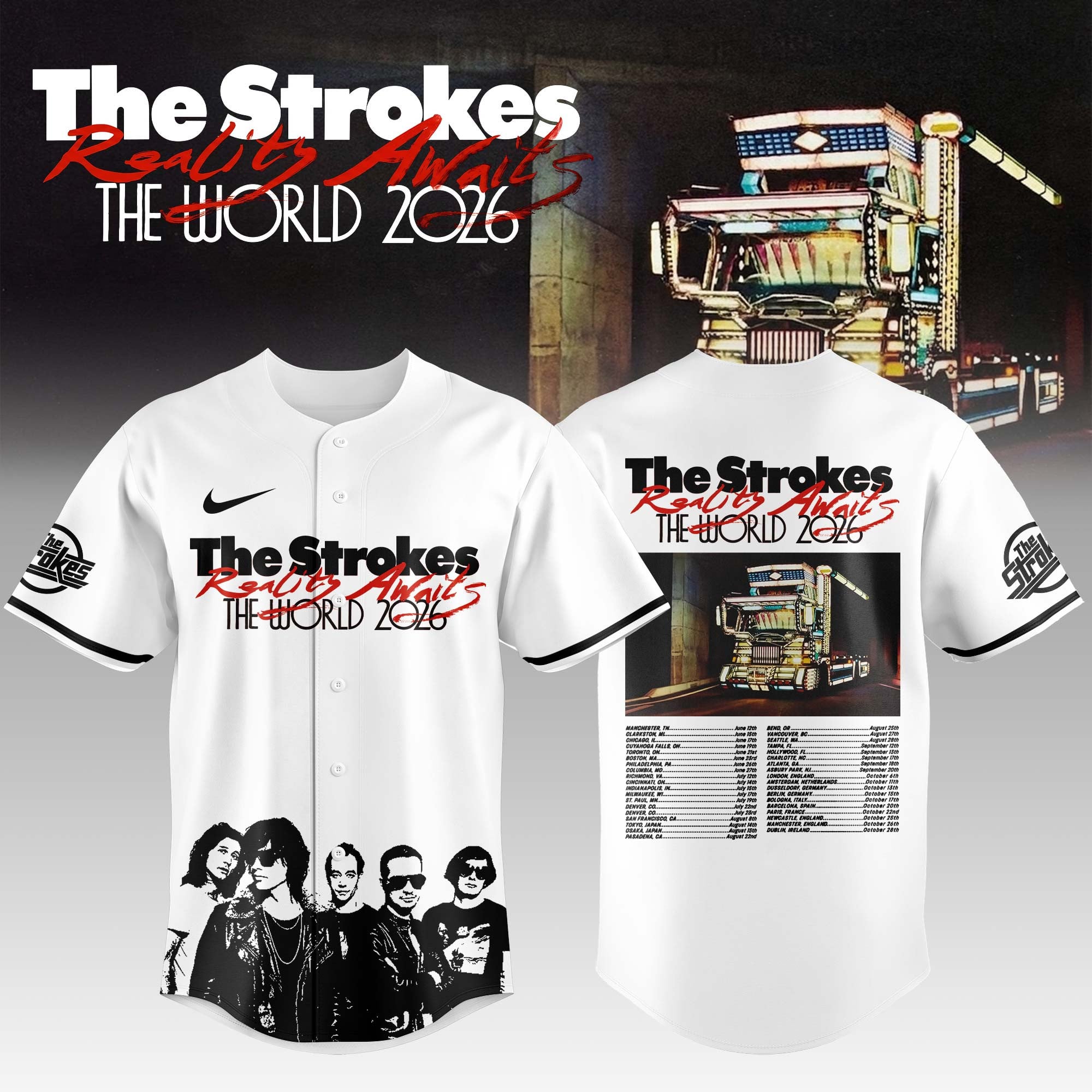 The Strokes Reality Awaits The World Tour 2026 Jersey The Strokes Merch Fans Gift