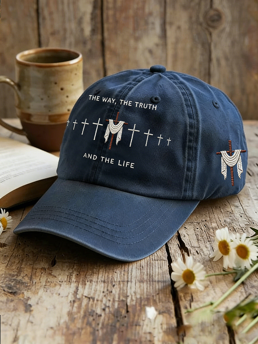The Way The Truth The Life Hat Christian Cross Baseball Cap Christian Gift Ideas