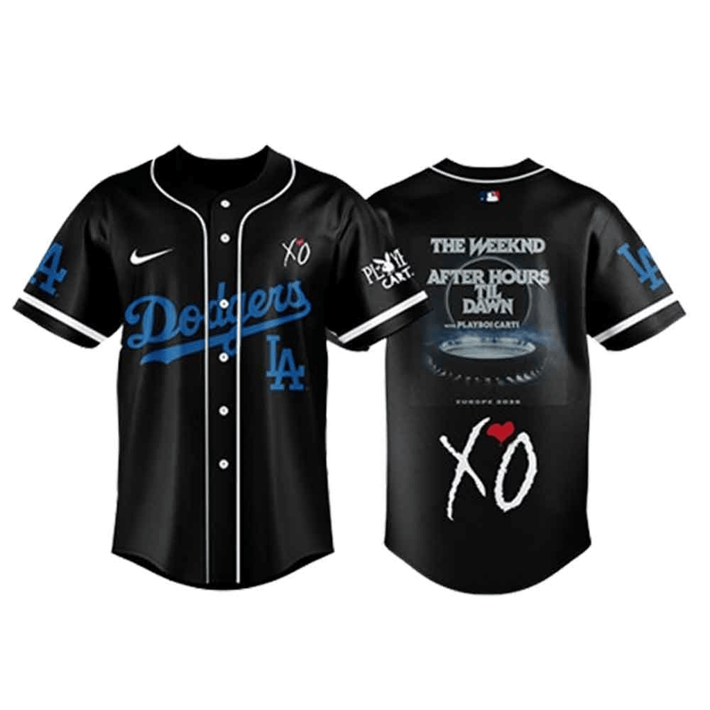 The Weeknd After Hours Til Dawn Europe 2026 Jersey Xo X Dodgers X Playboi Carti Collab Jersey