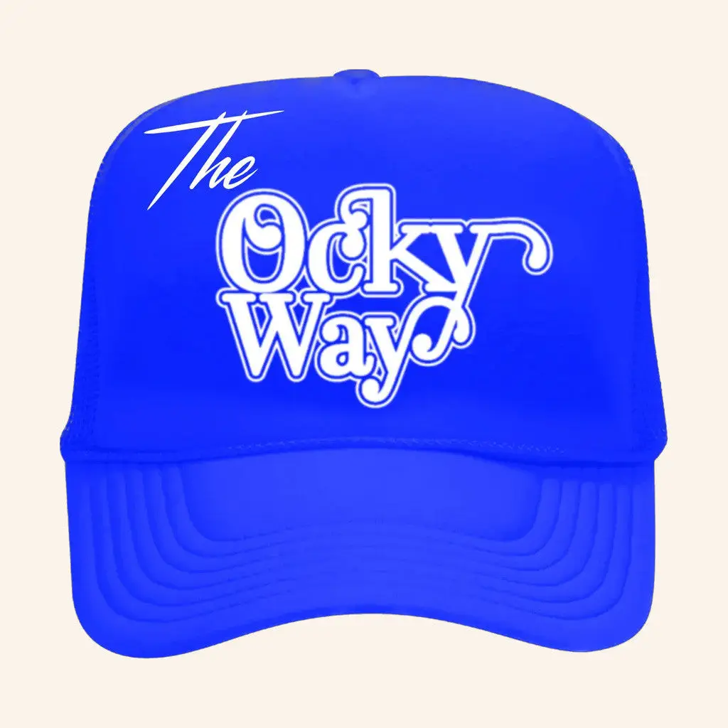 Theockywayshop Merch Ocky Way Foam Blue Trucker Hat Gift Ideas For Husband -WearandDecor