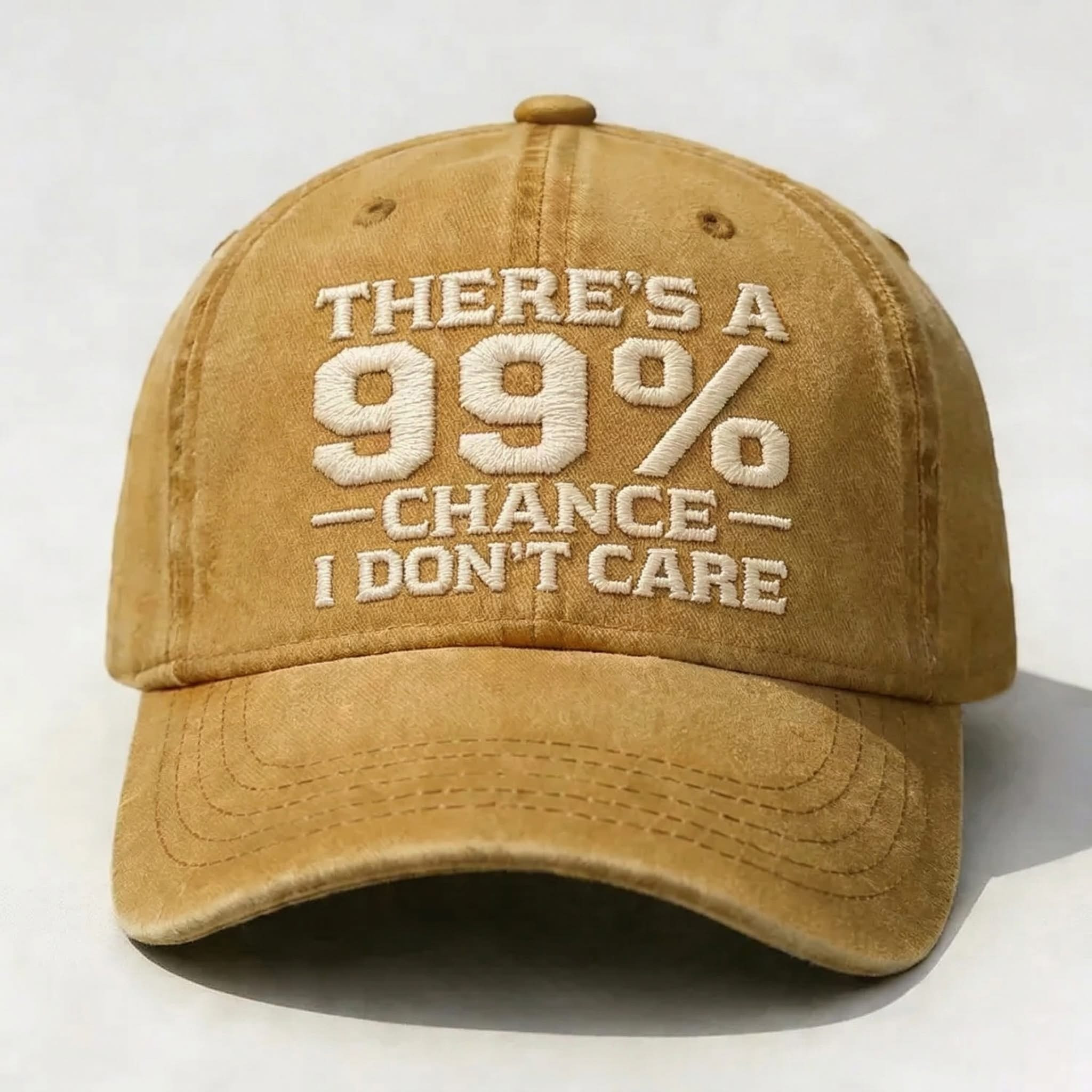 There's A 99 Chance I Don't Care Hat Sarcastic Baseball Cap Gift For Him There's A 99 Chance I Don't Care Hat Sarcastic Baseball Cap Gift For Him - Image 1
