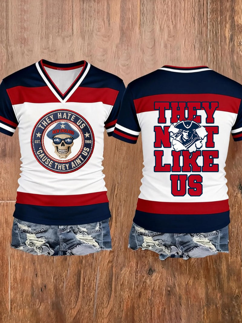 They Not Like Us Football Jersey Patriotic New England Football Clothes Gift For Fans