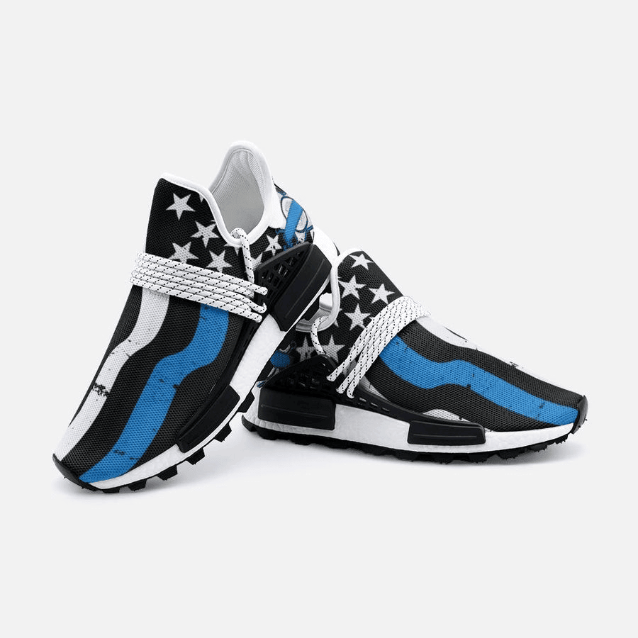 Thin Blue Line American Flag Shoes Support Law Enforcement Police Sneakers Gifts For Cops
