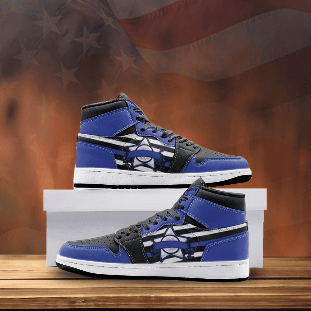 Thin Blue Line Police Shoe Patriotic Sneakers Law Enforcement Merchandise Gifts For Police
