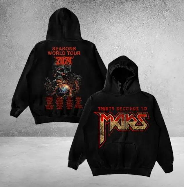 Thirty Seconds To Mars Hoodie Seasons Tour 2024 Vintage Clothing Ideas For Fans Thirty Seconds To Mars Hoodie Seasons Tour 2024 Vintage Clothing Ideas For Fans - Image 1