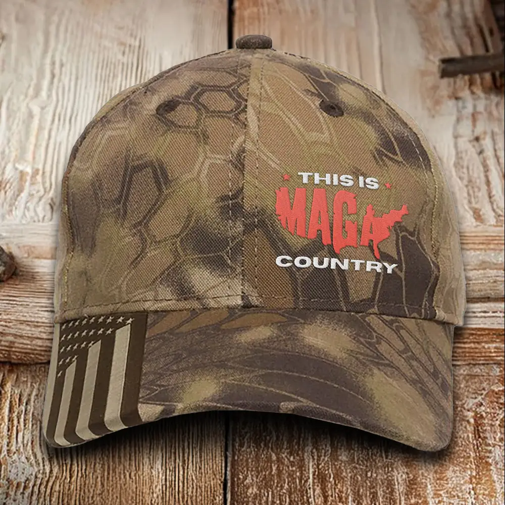 This Is Maga Country Embroidered Camo Hat Pro Trump 2024 Hat Gifts For MAGA Supporters