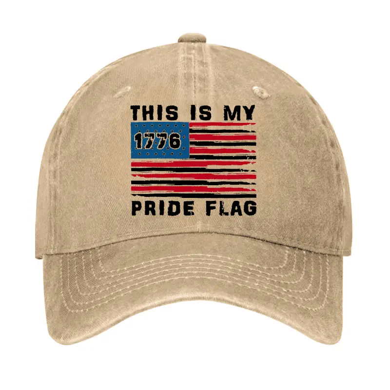 This Is My Pride Flag USA American Cap Funny Graphic Tee for Men – Adult Humor Shirt
