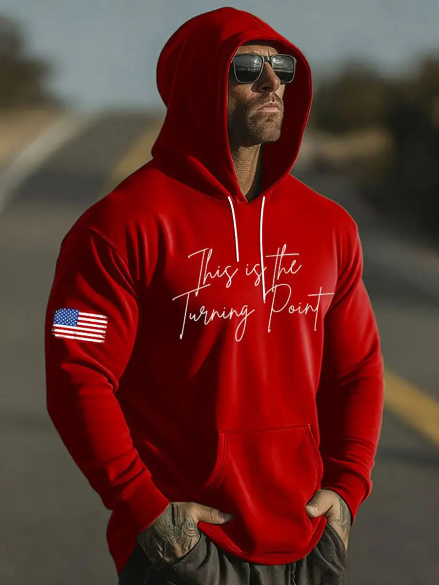 This Is The Turning Point Oversized Drop Shoulder Hoodie With Pockets Red Charlie Kirk American Merch This Is The Turning Point Oversized Drop Shoulder Hoodie With Pockets Red Charlie Kirk American Merch - Image 1