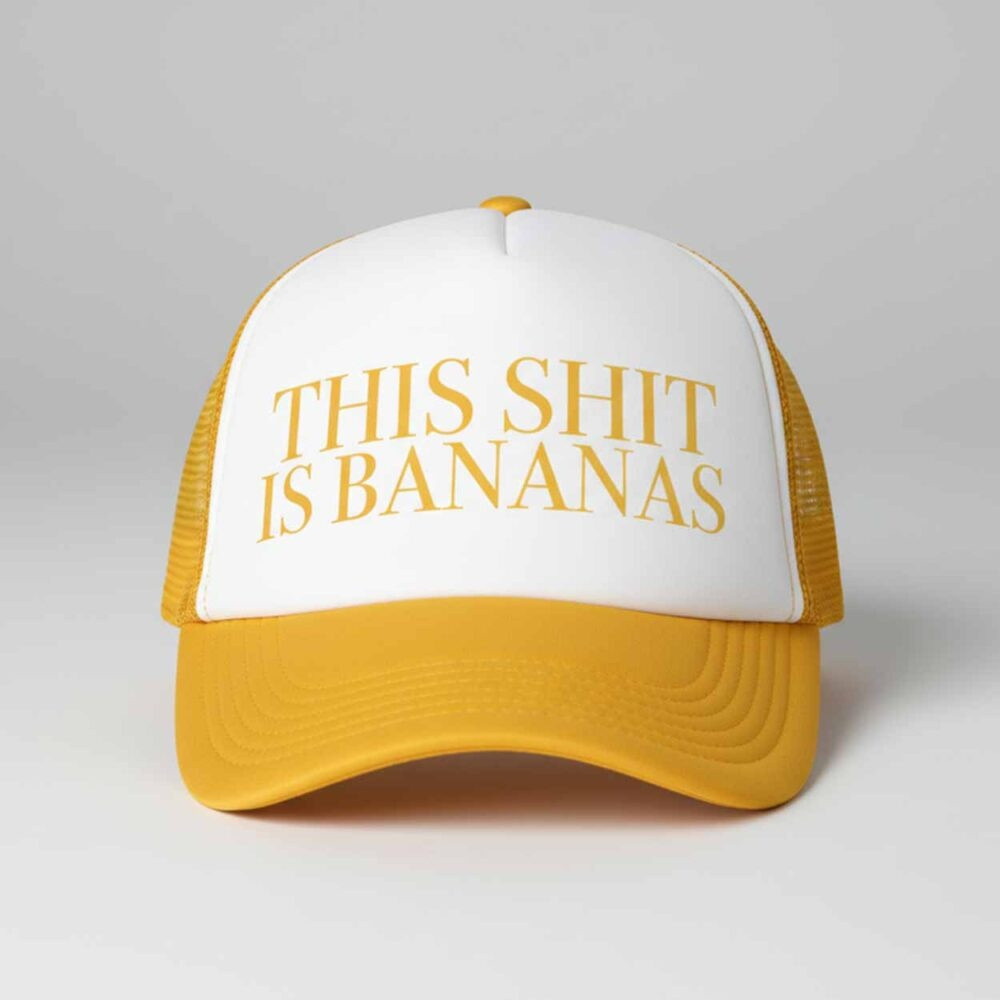 This Shit Is Bananas Trucker Hat Yellow Funny Mesh Cap Merchandise For Men Women