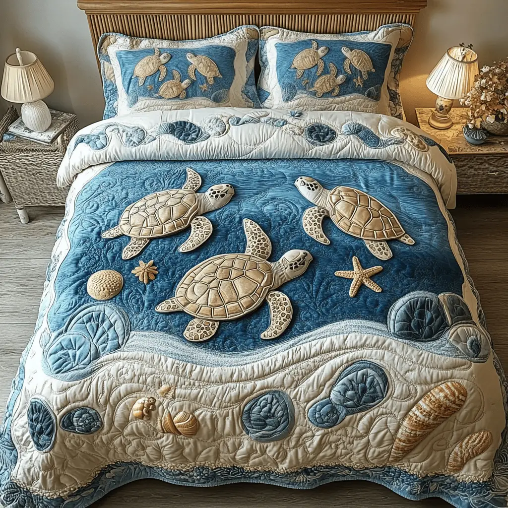 Tidal Comfort Quilted Bedding Set Luxury Bedding Set with Pillow Covers Included Tidal Comfort Quilted Bedding Set Luxury Bedding Set with Pillow Covers Included - Image 1