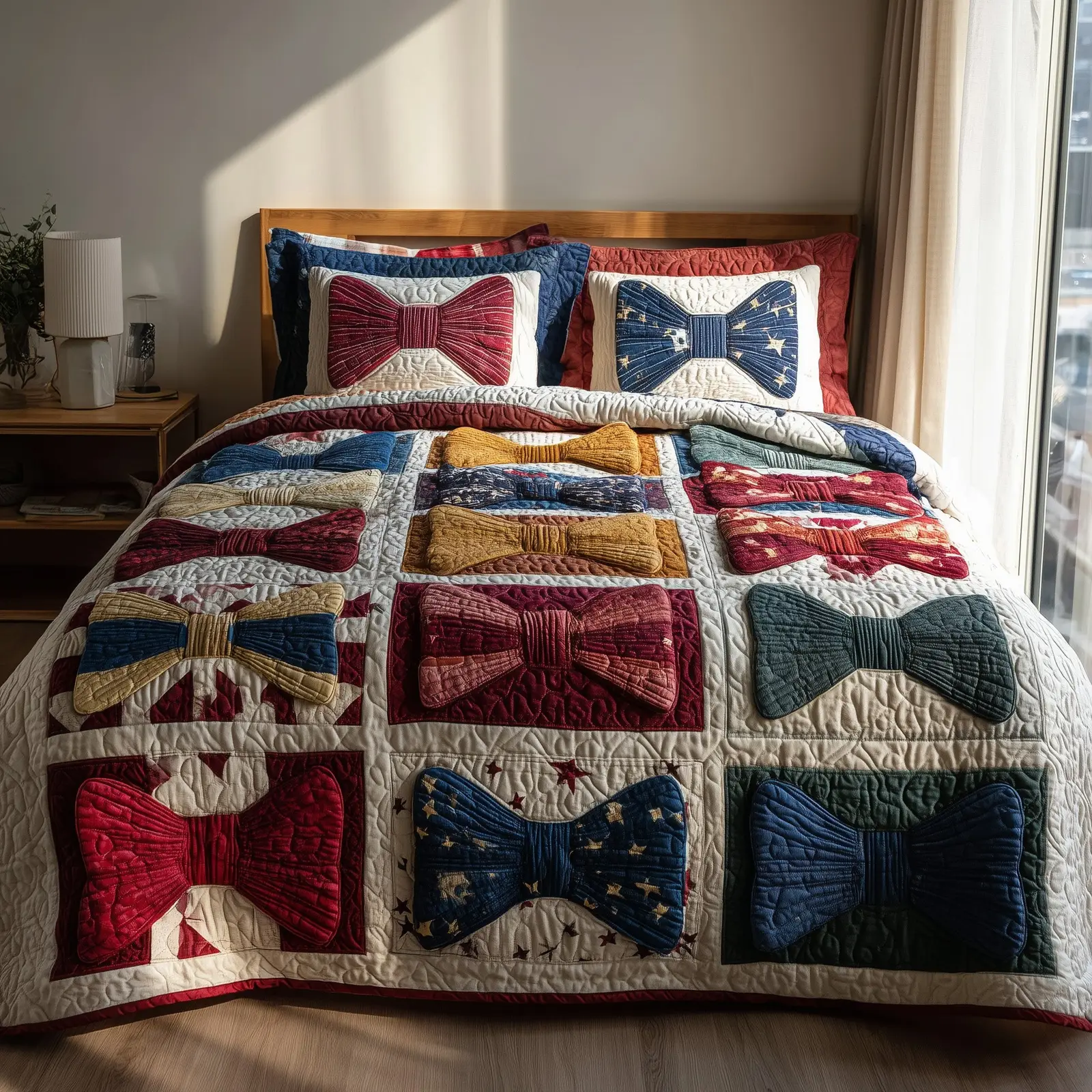 Tied With Love Quilted Bedding Set Lightweight