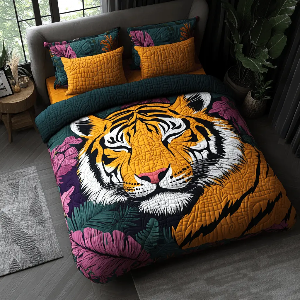 Tiger Tangle Quilted Bedding Set Ultra-Soft Bedding Set for a Hotel-Like Experience