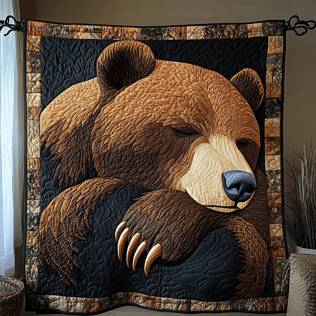 Timberland Trails Quilted Blanket Cute Throw Blanket Presents For Bear Lovers Timberland Trails Quilted Blanket Cute Throw Blanket Presents For Bear Lovers - Image 1