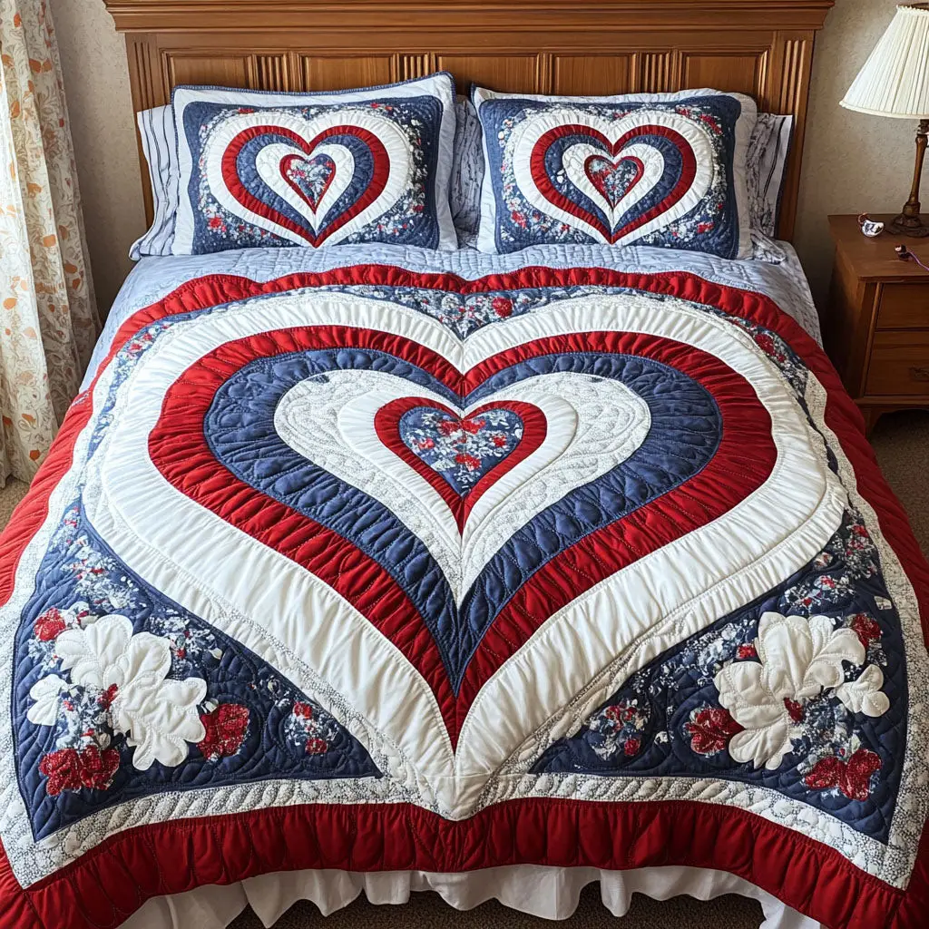 Timeless Love Blooms Quilted Bedding Set Comfortable Microfiber Bedding Set for Everyday Use Timeless Love Blooms Quilted Bedding Set Comfortable Microfiber Bedding Set for Everyday Use - Image 1