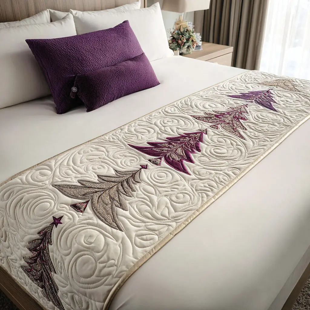 Tinsel Dreams Quilted Bed Runner Tinsel Dream Scene Christmas Gift